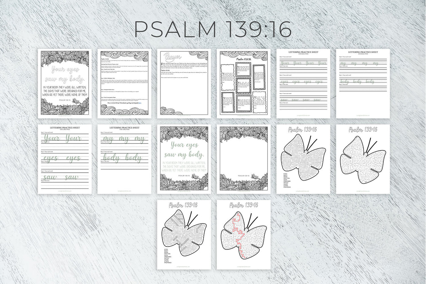 Scripture Printable Bundle #16 (Psalm 139:16)