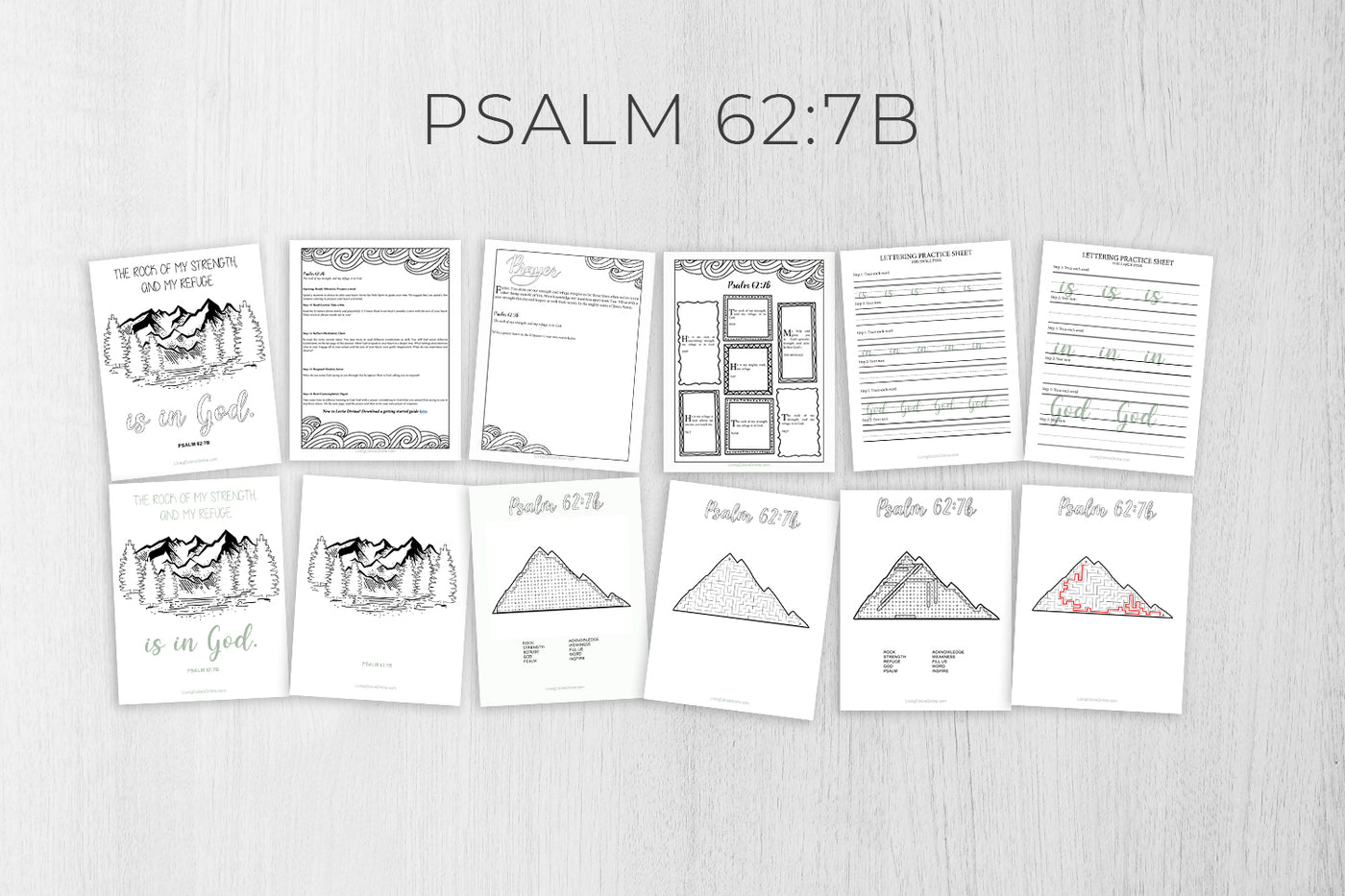 Scripture Printable Bundle #3 (Psalm 62:7b)
