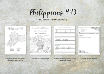 Scripture Printable Bundle #27: (Philippians 4:13)