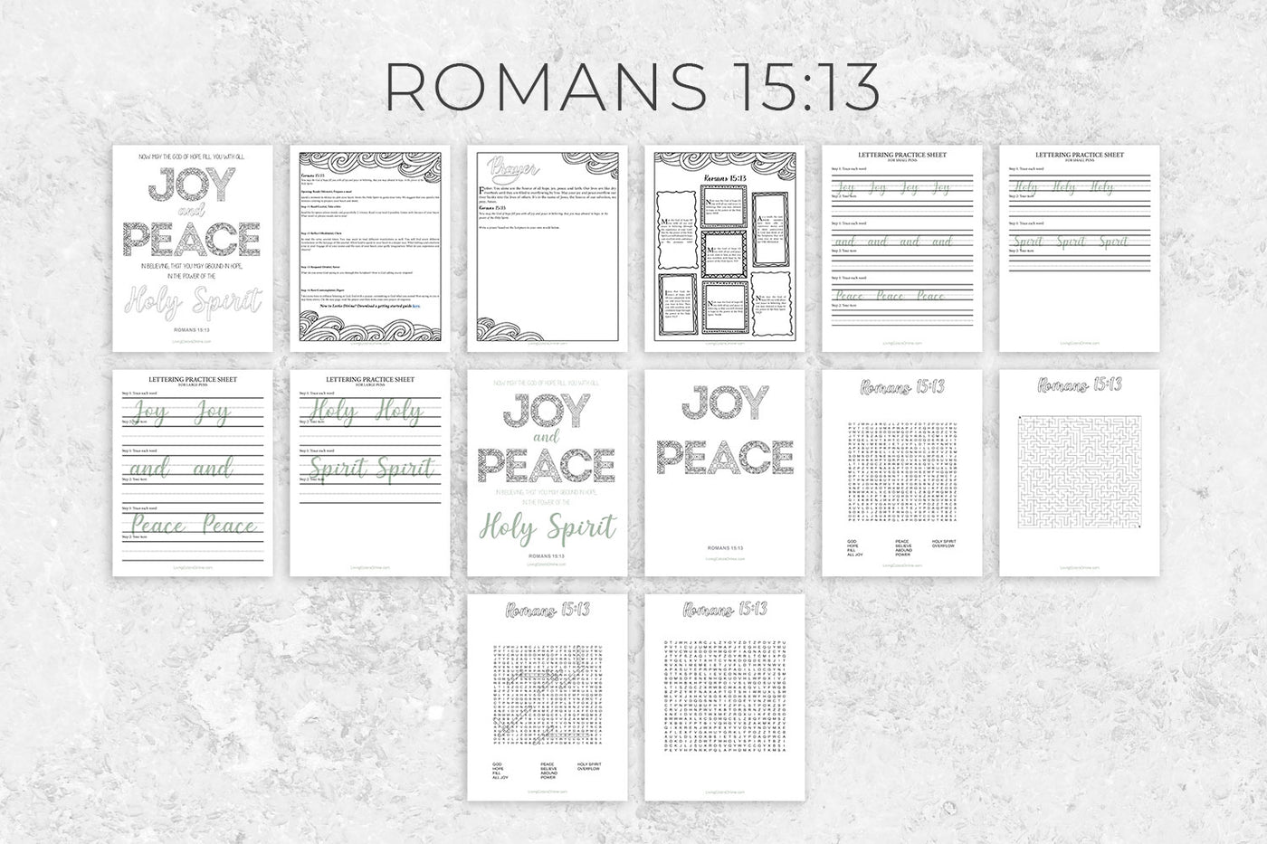 Scripture Printable Bundle #30: (Romans 15:13)