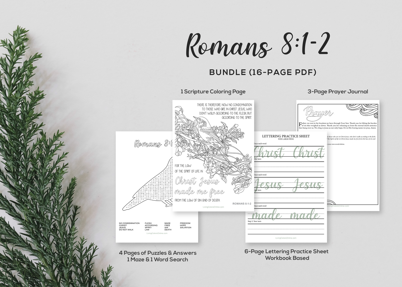 Scripture Printable Bundle #29: (Romans 8:1-2)