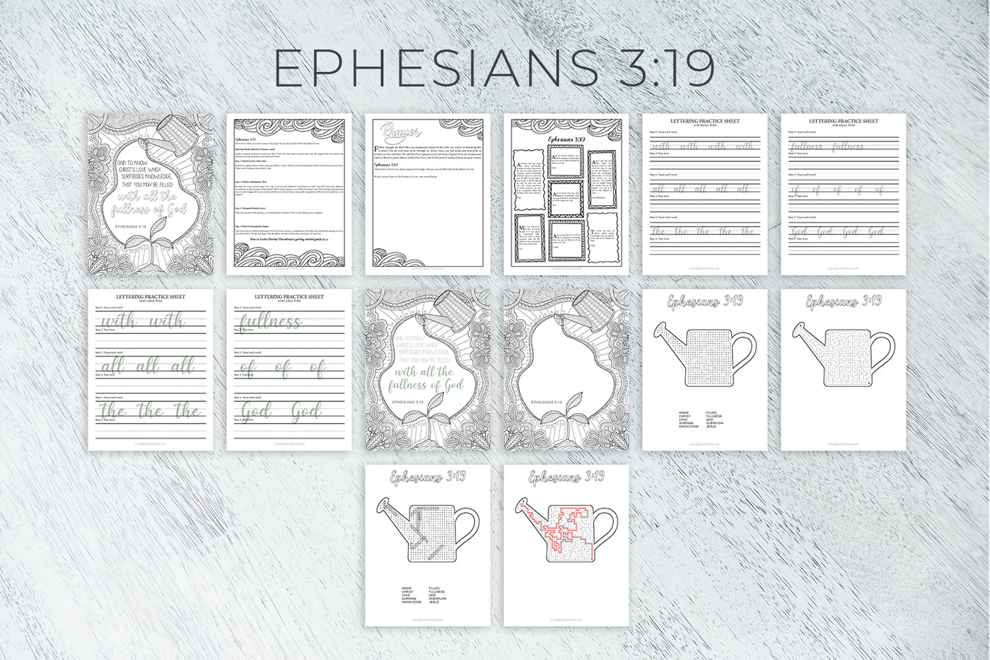 Scripture Printable Bundle #21 (Ephesians 3:19)