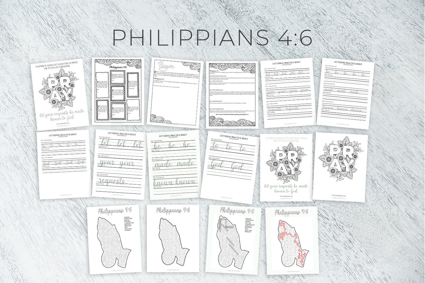 Scripture Printable Bundle #15 (Philippians 4:6)