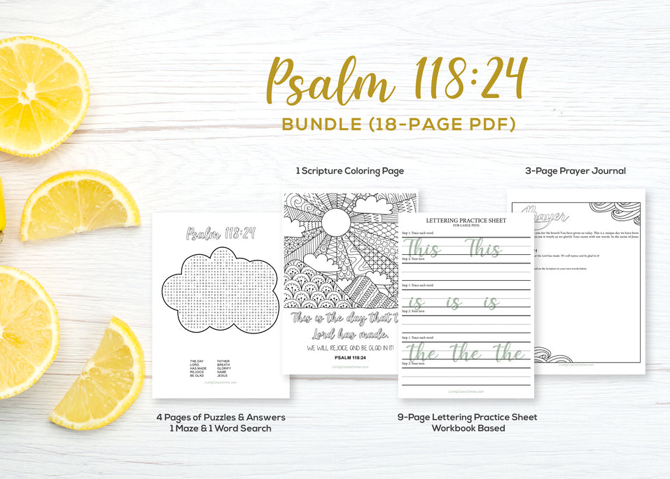 Scripture Printable Bundle #10 (Psalm 118:24)