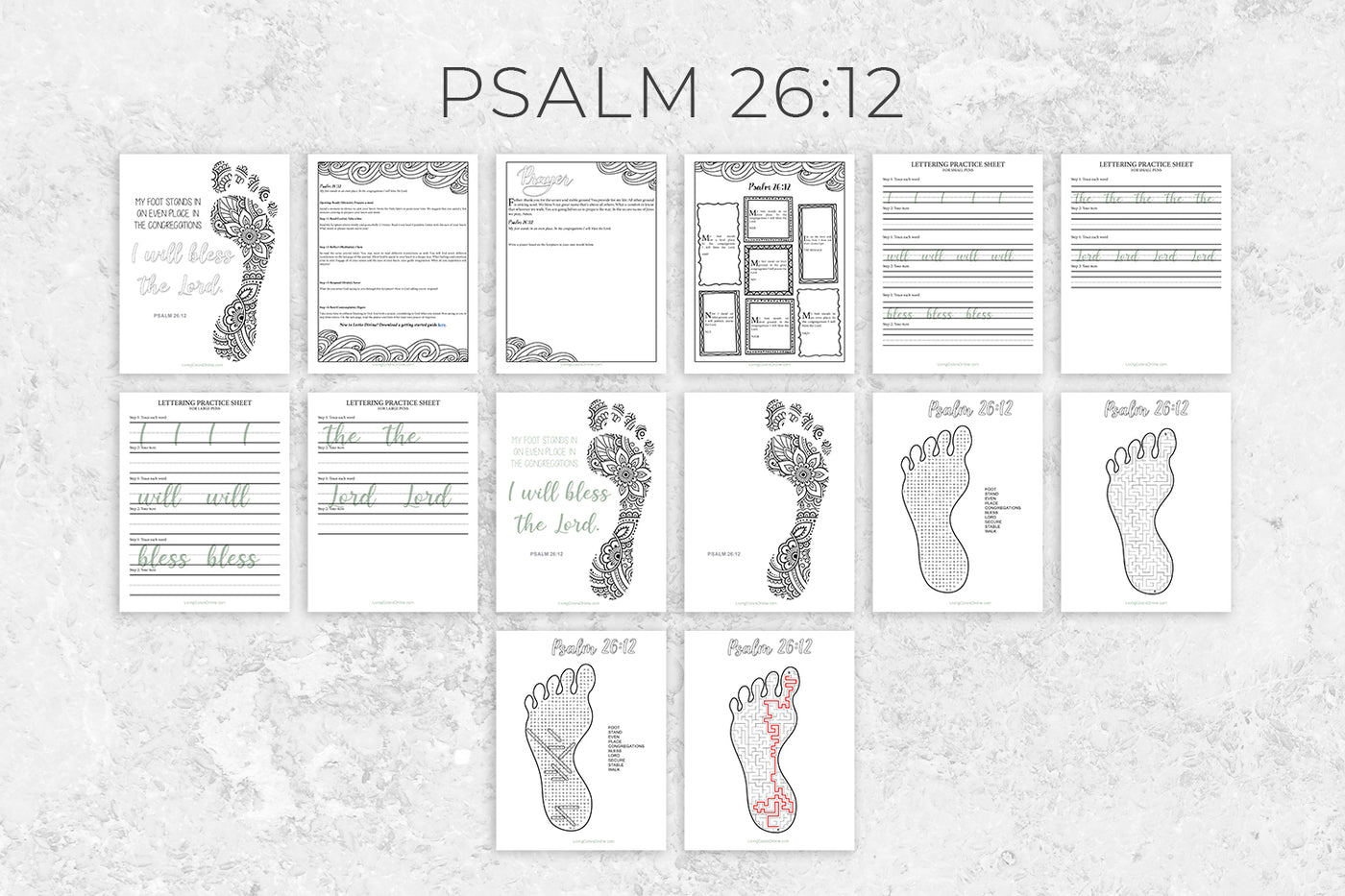 Scripture Printable Bundle #17 (Psalm 26:12)